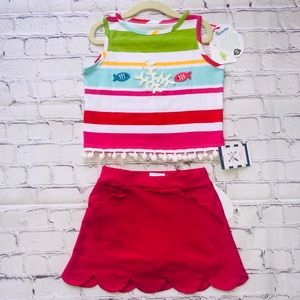 Girls size 4 customized top and skirt set
